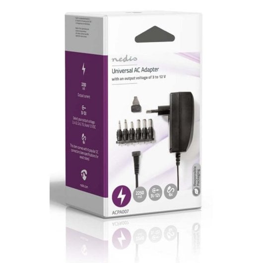 Fuente de Alimentación NEDIS ACPA007 27W Universal Compacto 6 Conectores Intercambiables