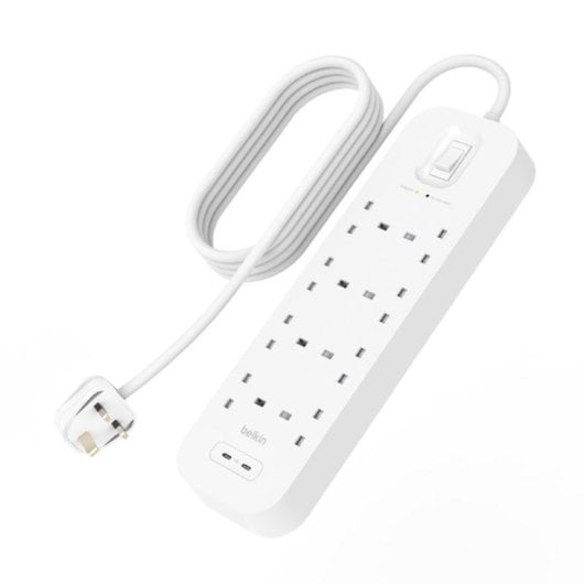 Multipresa Belkin Connect SRB004CA2M 8 prese 2 USB-C protezione da sovratensioni cavo 2 m