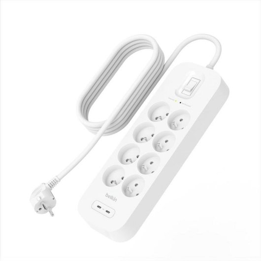 Multipresa Belkin Connect SRB004CA2M 8 prese 2 USB-C protezione da sovratensioni cavo 2 m