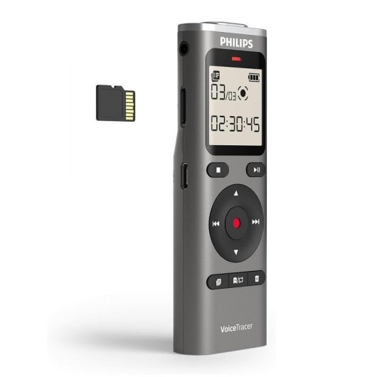 Gravadora Philips DVT1170 Áudio Digital 8 GB Microfone 360° USB