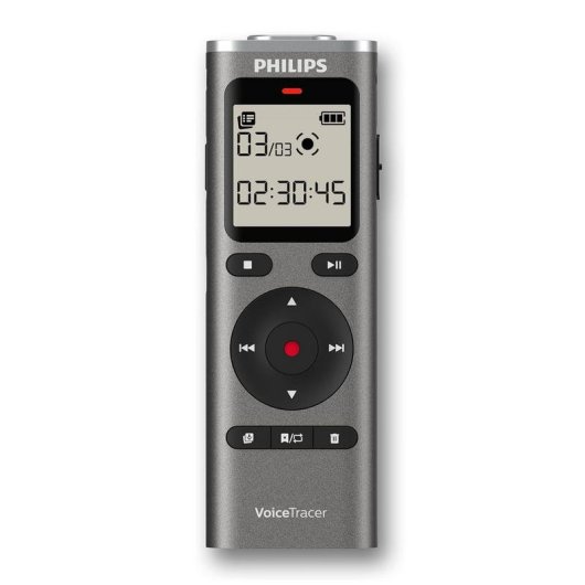 Gravadora Philips DVT1170 Áudio Digital 8 GB Microfone 360° USB