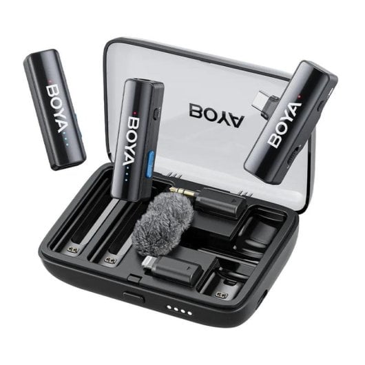 Microphone Boya BOYALINK V2.0 sans fil omnidirectionnel 2,4 GHz 2 TX 1 RX 300 m