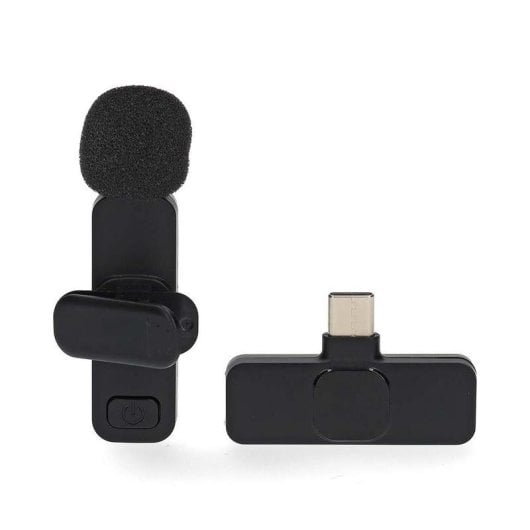 Micrófono Nedis MICW110BK USB-C omnidireccional inalámbrico con batería recargable