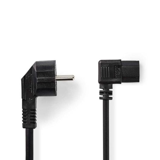 Cable de alimentación Nedis CEGL10020BK50 Schuko a C13 acodado negro 2 m