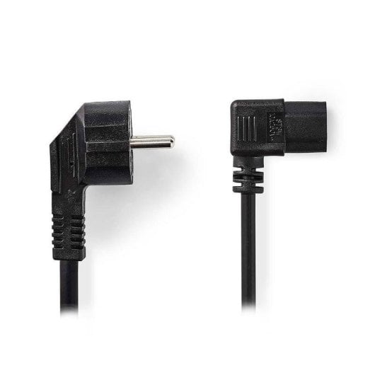 Cable de alimentación Nedis CEGL10020BK50 Schuko a C13 acodado negro 2 m