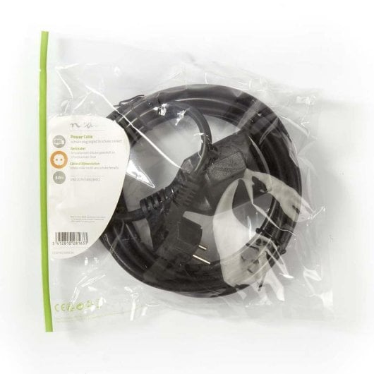 Cable de alimentación Nedis CEGP10230BK30 negro 3 m tipo E acodado
