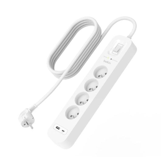 Multipresa Belkin SRB001CA2M 4 prese con protezione 2 USB-A/C interruttore LED
