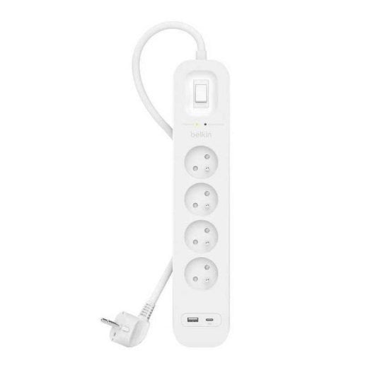 Multipresa Belkin SRB001CA2M 4 prese con protezione 2 USB-A/C interruttore LED