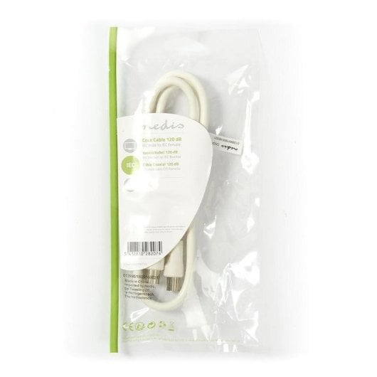 Cable coaxial Nedis CSGL40020WT10 1 m 120 dB macho a hembra blindaje 4 capas blanco