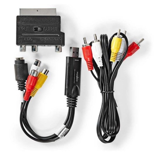 Video-Digitizer Nedis VGRRU101BK USB 2.0 852x480 S-Video SCART