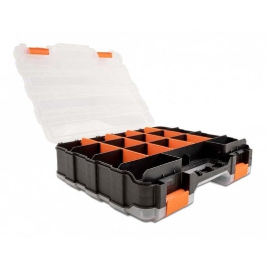 Caja di stoccaggio DeLock 18417 34 scomparti regolabili nero/arancione 320x270x80mm