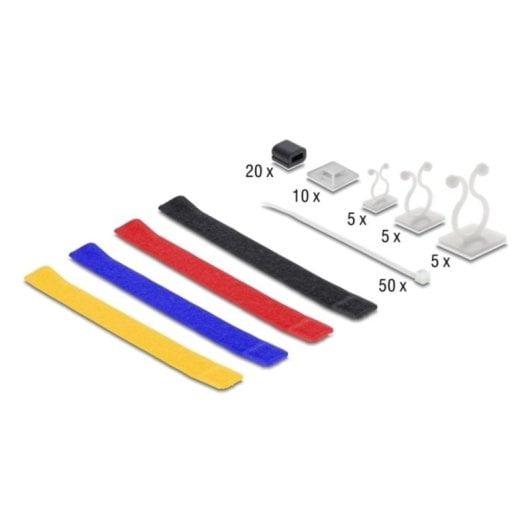 Organizzatore cavi DeLock 20768 kit 99 pezzi nylon plastica arancione trasparente