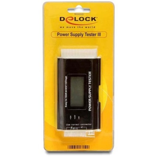 Tester alimentatore DeLock 18159 display LCD nero/bianco supporto ATX/EPS