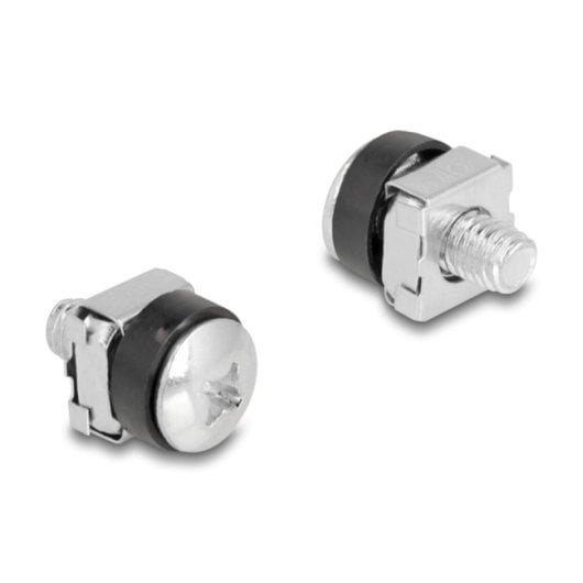 Vite DeLock 42432 M6 Acciaio Plastica Nero Argento 100 pezzi