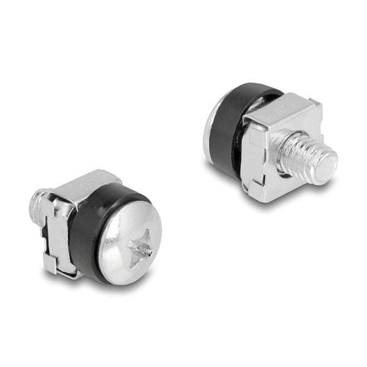 Vite DeLock 42432 M6 Acciaio Plastica Nero Argento 100 pezzi