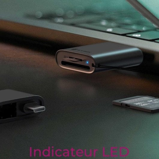 Lector de tarjetas ICY BOX IB-CR204-CU3 USB 3.2 Type-A/Type-C 2 TB Negro