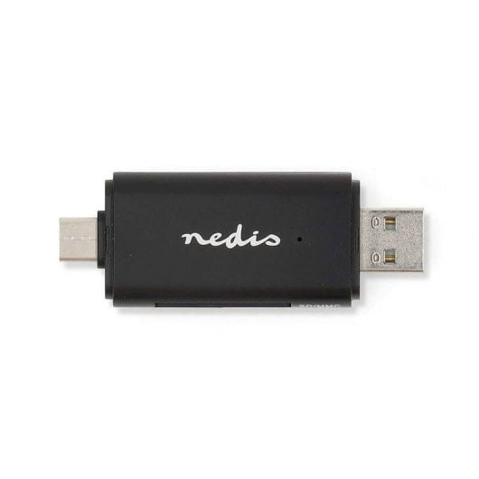 Lector de tarjetas Nedis CRDRU3110BK USB-C USB-A compacto Plug-and-Play