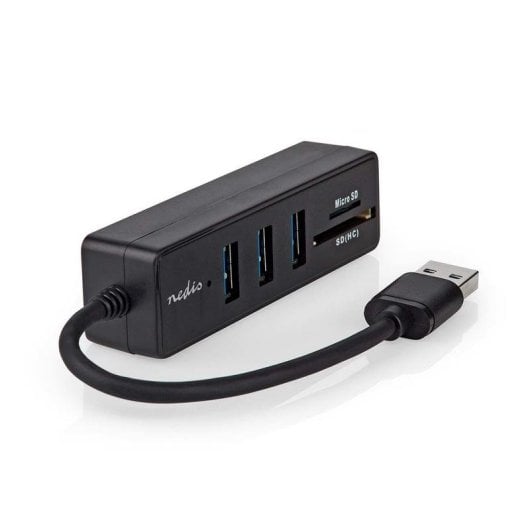Hub Nedis 5 ports USB 3.2 5000 Mbit/s CCGB61250BK01 Lecteur SD/MicroSD