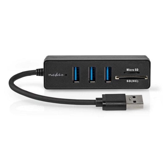 Hub Nedis 5 ports USB 3.2 5000 Mbit/s CCGB61250BK01 Lecteur SD/MicroSD
