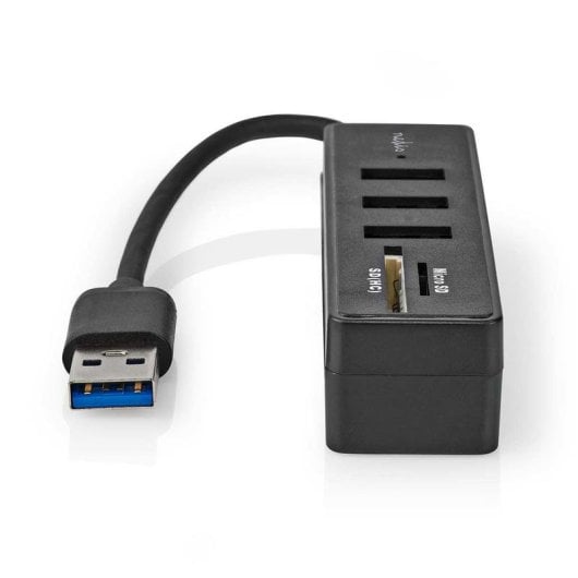 Hub Nedis 5 ports USB 3.2 5000 Mbit/s CCGB61250BK01 Lecteur SD/MicroSD