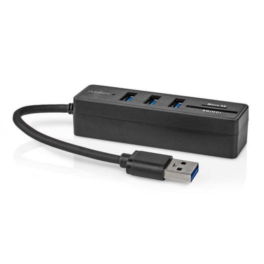 Hub Nedis 5 ports USB 3.2 5000 Mbit/s CCGB61250BK01 Lecteur SD/MicroSD