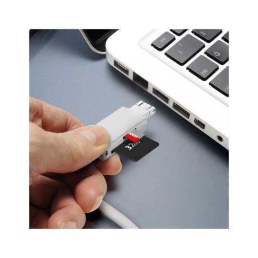 Lettore di carte Akashi ALTSDREADER3IN1 USB Type-A/C/Micro-USB Bianco