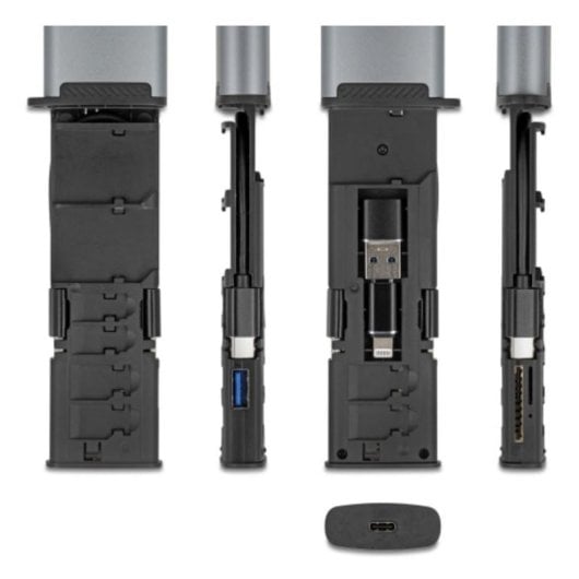 Lettore di schede DeLock 91018 USB 3.2 Gen 1 SD/MicroSD Type-A/Type-C Alluminio