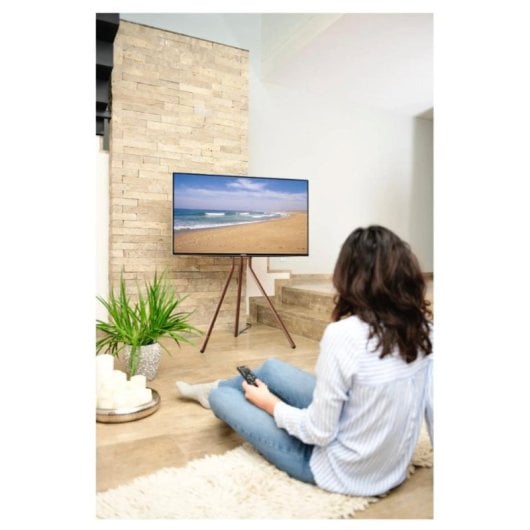 Supporto TV Hama Easel Design 37-75" Altezza regolabile Nero Noce