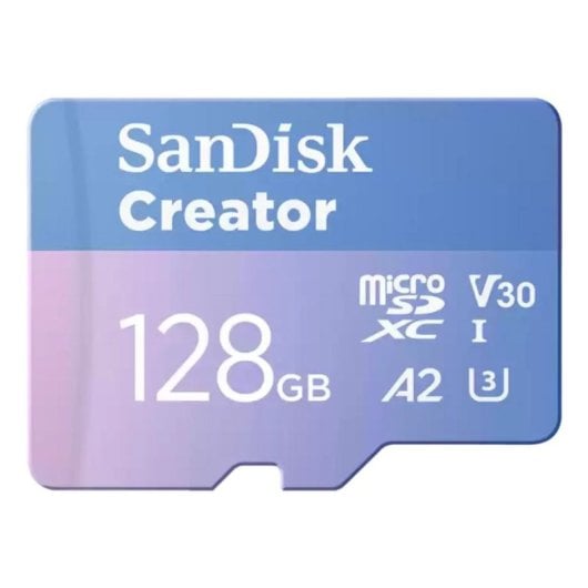 Carte microSD Sandisk Creator SDSQXAA-128G-GN6MS 128GB UHS-I U3 V30 adaptateur SD