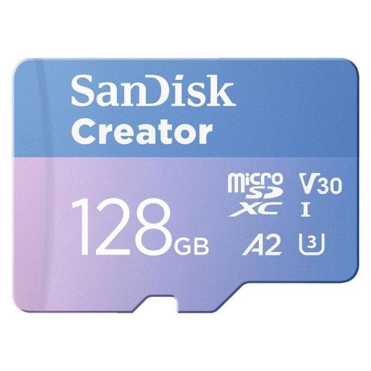 Carte microSD Sandisk Creator SDSQXAA-128G-GN6MS 128GB UHS-I U3 V30 adaptateur SD