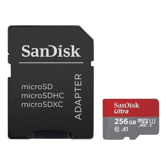 Carte MicroSDXC Sandisk SDSQUAC-256G-GN6FA 256GB UHS-I 150MB/s Gris Rouge