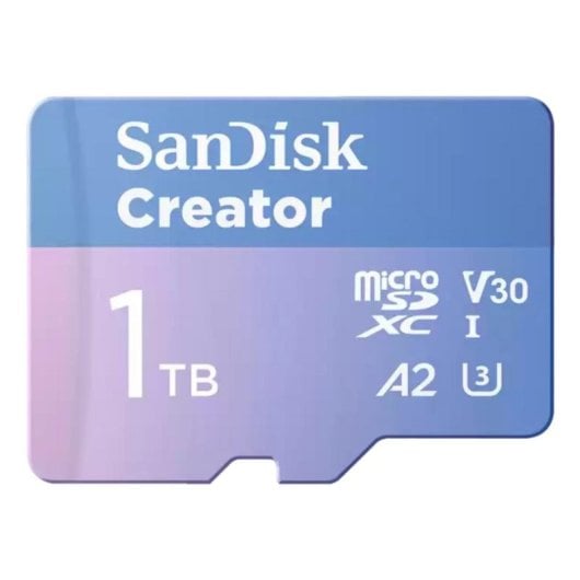 Scheda MicroSDXC Sandisk Creator SDSQXAV-1T00-GN6MS 1TB UHS-I U3 190MB/s + adattatore SD