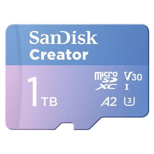 Scheda MicroSDXC Sandisk Creator SDSQXAV-1T00-GN6MS 1TB UHS-I U3 190MB/s + adattatore SD