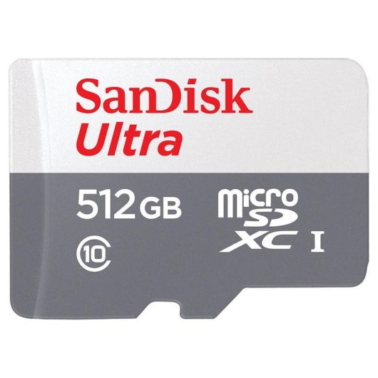 Cartão MicroSD Sandisk SDSQUNR-512G-GN3MN 512GB UHS-I Class 10 100MB/s Branco/Cinzento