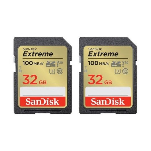 Tarjeta SDHC Sandisk SDSDXVT-032G-GNCI2 Pack 2 32 GB UHS-I U3 V30 100MB/s