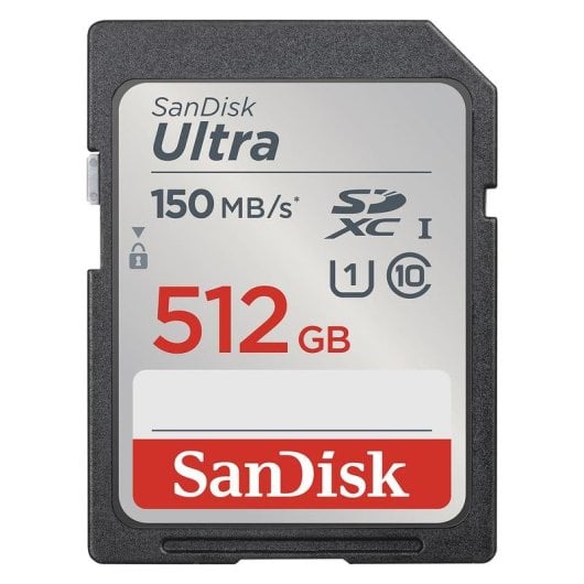 Scheda SD Sandisk Ultra SDSDUNC-512G-GN6IN 512GB SDXC UHS-I U1 150MB/s nera