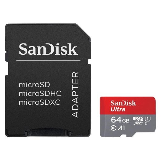 Cartão microSDXC Sandisk SDSQUAB-064G-GN6TA 64GB UHS-I U1 A1 140MB/s + Adaptador SD
