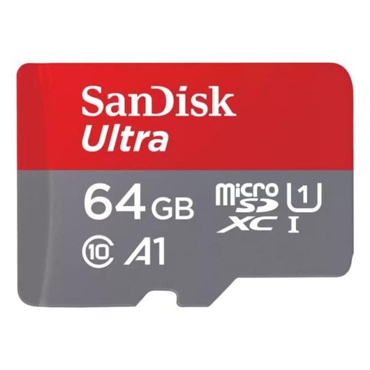 microSDXC Sandisk SDSQUAB-064G-GN6MT 64GB 140MB/s UHS-I U1 A1 Adapter Grau Rot