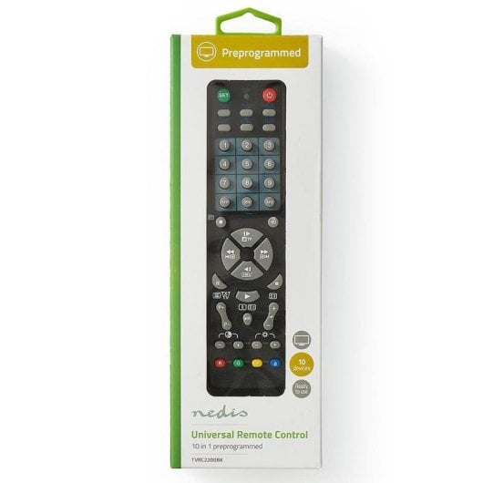 Mando a distancia Nedis TVRC2200BK universal 10 dispositivos IR negro