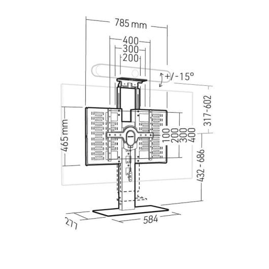 Support de table ERARD Pro 035540 pour barre vidéoconférence et écran 43-65"