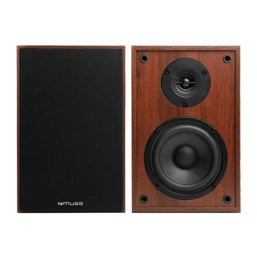 Enceintes Muse Bibliothèque Sans Fil Bluetooth 120W finition bois