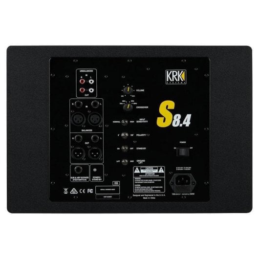 Subwoofer KRK S8.4 109 W RMS Activo Conectividad XLR RCA Cruce Ajustable MDF