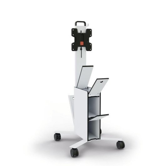 Support TV mobile Durable 3702-02 blanc VESA 100x100 pour écrans 19" à 43"