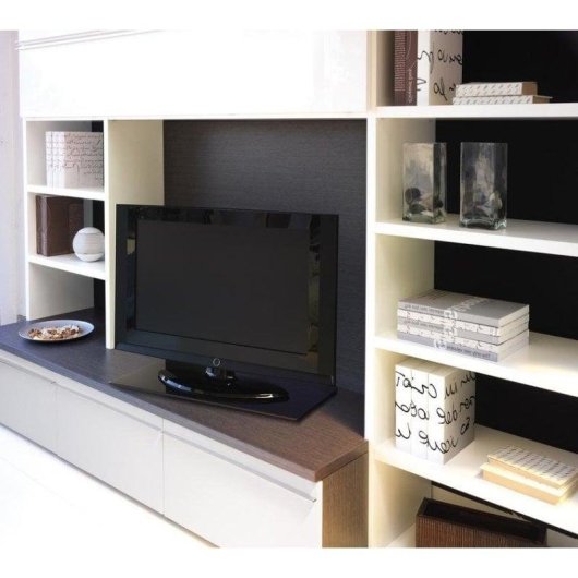 Mesa de TV Meliconi Rotobase Elite L negra de vidrio templado base giratoria