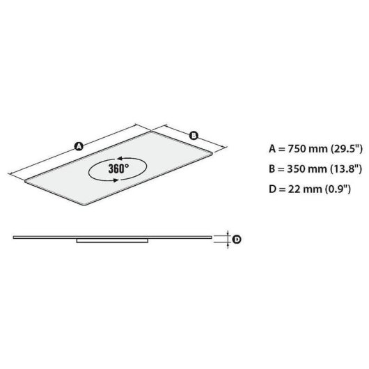Mesa de TV Meliconi Rotobase Elite L negra de vidrio templado base giratoria