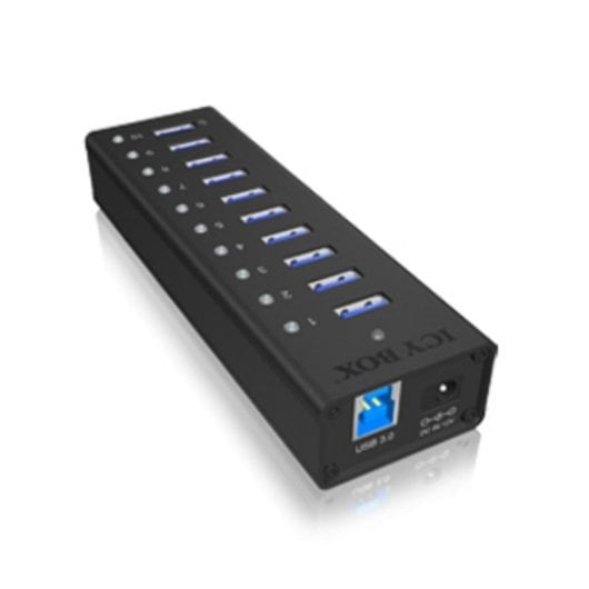 Hub ICYBOX 10 porte 5000 Mbit/s IB-AC6110 Alluminio USB 3.2 Alimentato