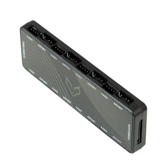 Concentrateur ventilateur Fox Spirit FXARBHUB8 8 ports ARGB PWM boîtier magnétique