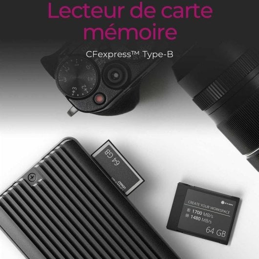 Caixa SSD Externa ICYBOX IB-CR601M-C31 M.2 Alumínio Preto USB-C CFexpress