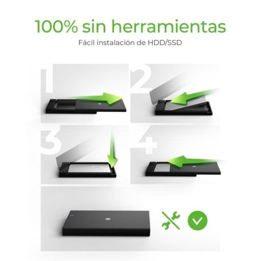 Caixa SSD Externa ICY BOX IB-200T-C3 2.5" Plástico Preto USB-C SATA Plug and Play