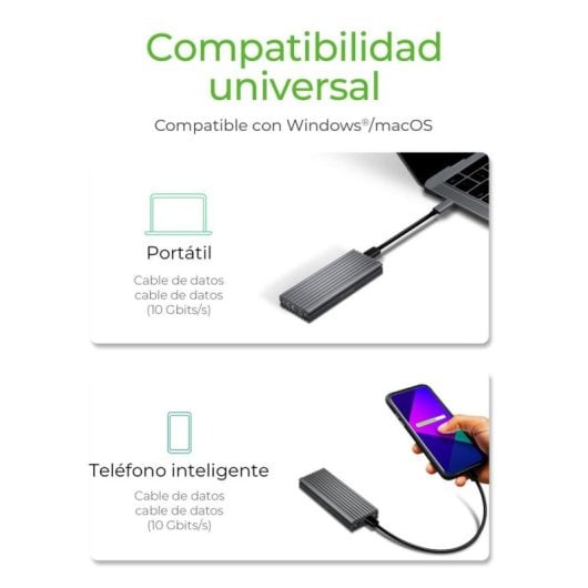 Box SSD ICYBOX IB-1817M-C31 M.2 NVMe Alluminio Grigio USB Tipo-C 10 Gbps